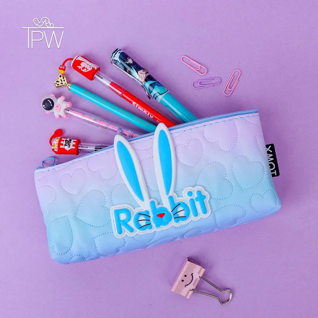 Cute Rabbit Canvas Pencil Case And Pouch