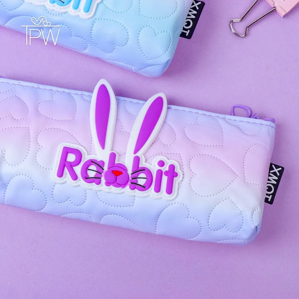 Cute Rabbit Canvas Pencil Case And Pouch