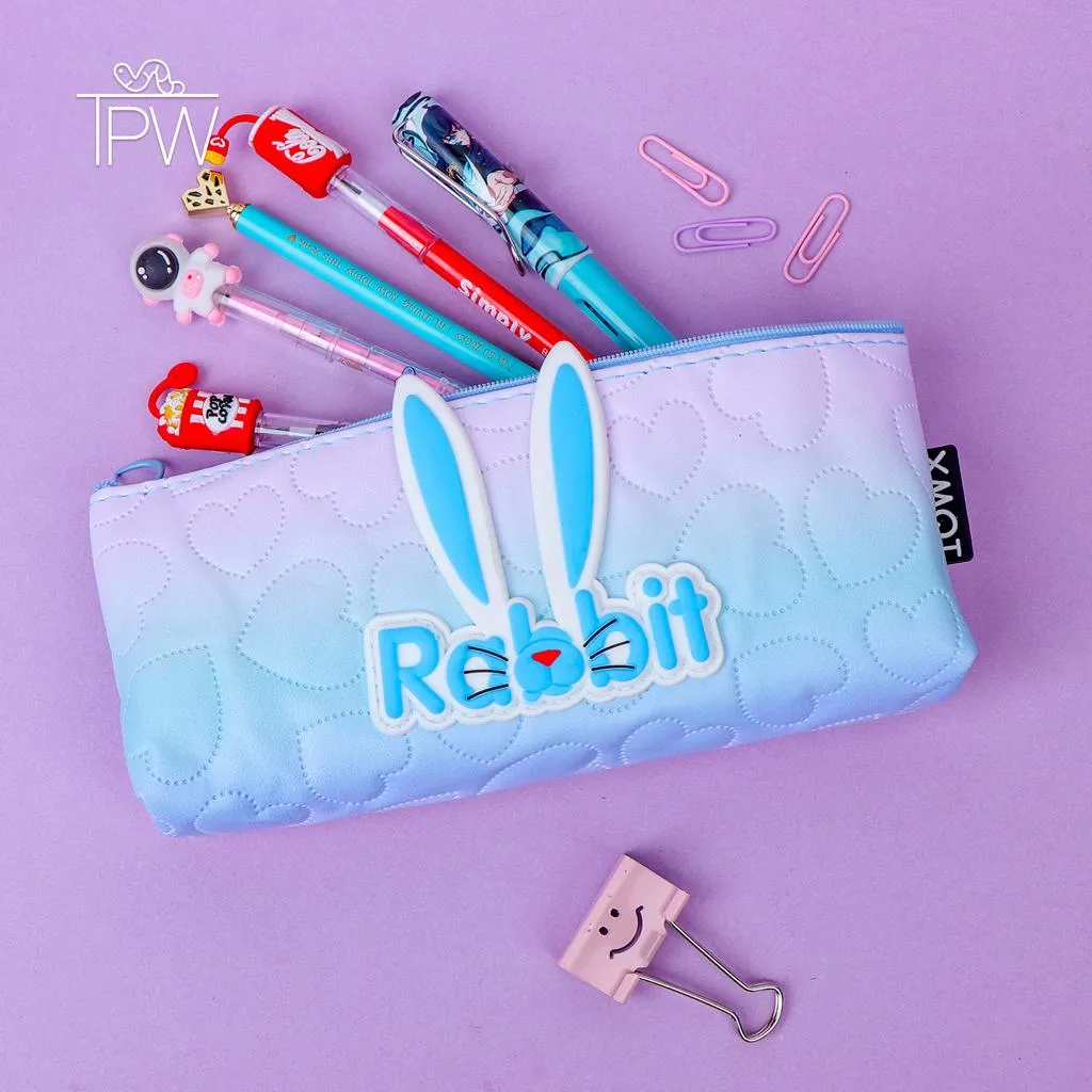 Cute Rabbit Canvas Pencil Case And Pouch