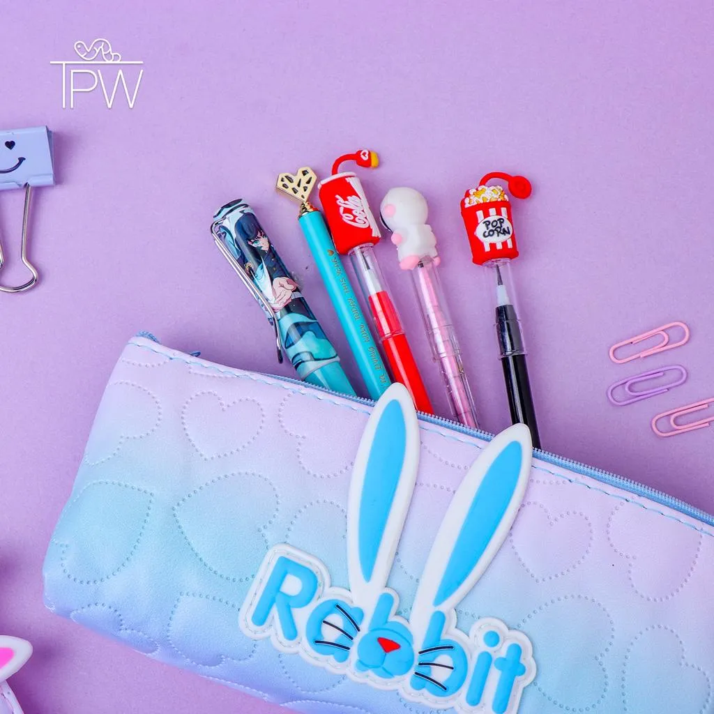 Cute Rabbit Canvas Pencil Case And Pouch