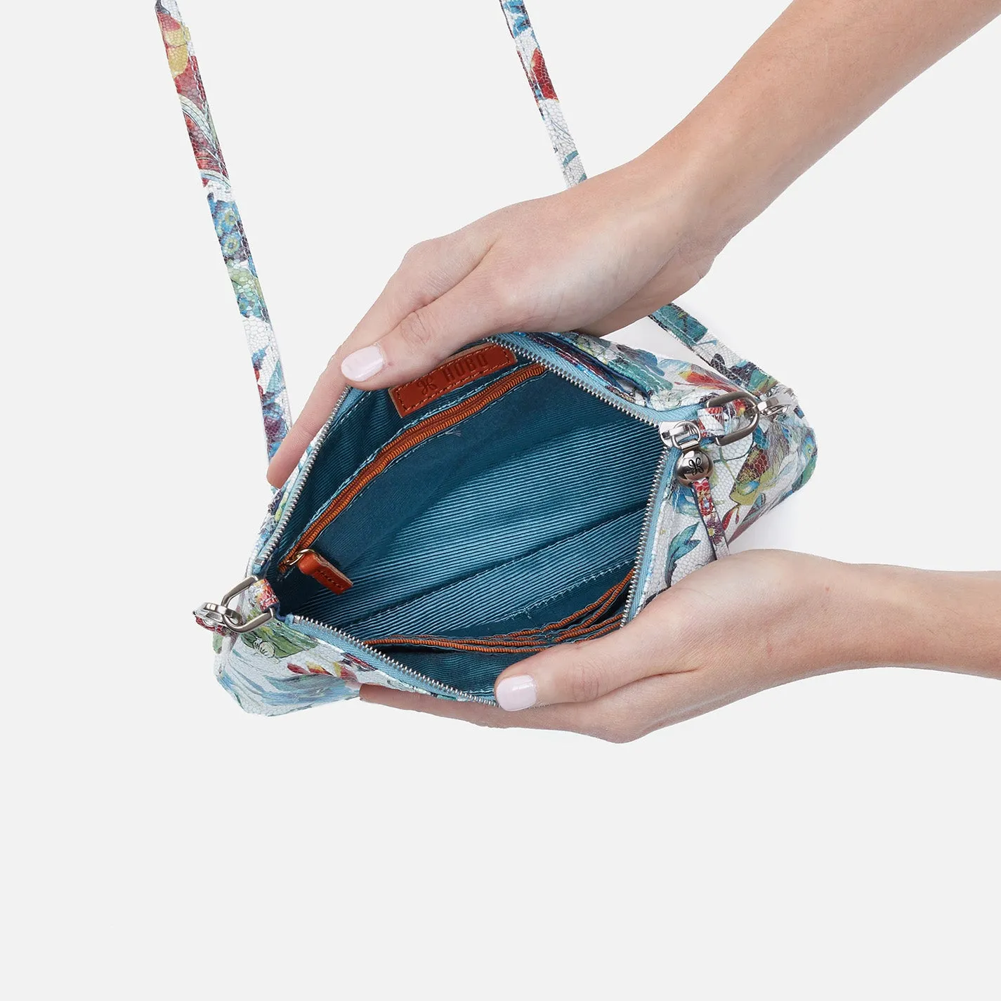 Darcy Crossbody in Printed Leather - Botanic Print