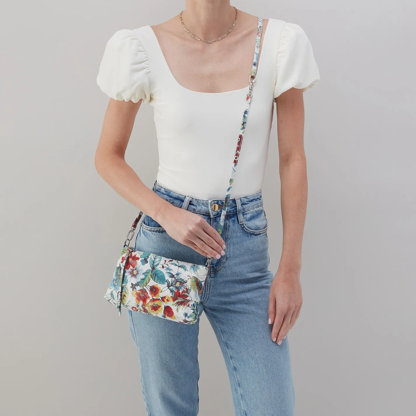 Darcy Crossbody in Printed Leather - Botanic Print