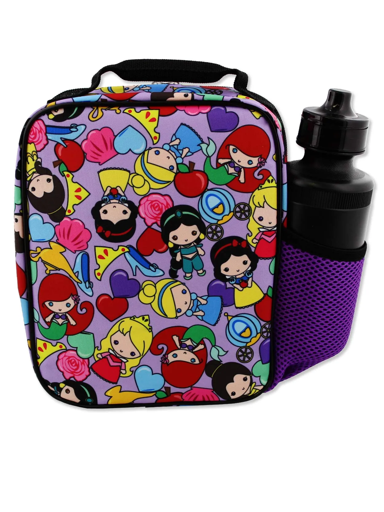 Disney Princess Emoji Girl's Soft Insulated School Lunch Box (Purple   Purple Pink))