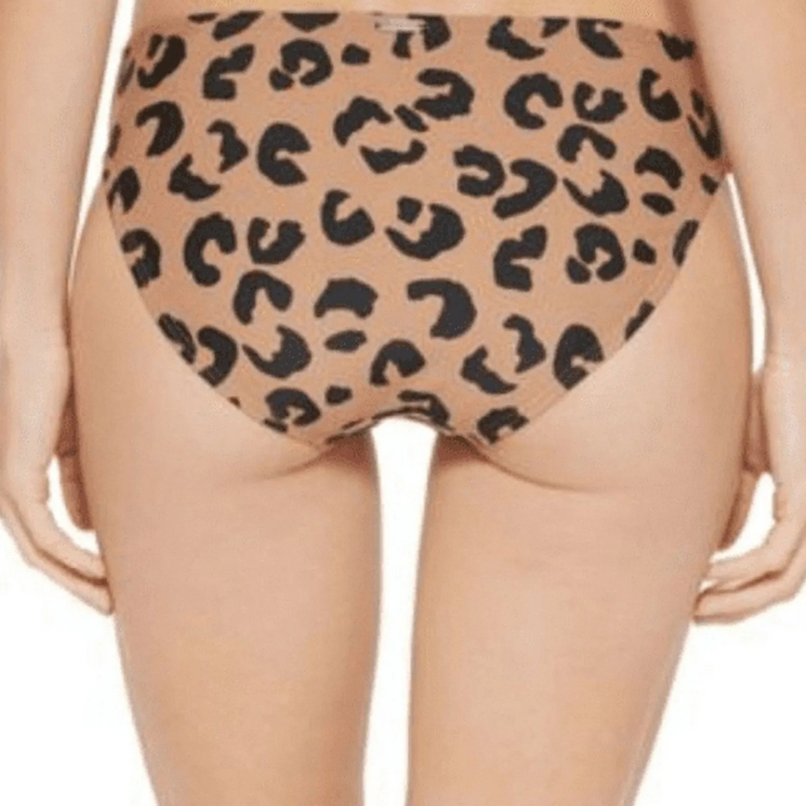 DKNY Brown Leopard Print Classic Swim Bikini Bottom