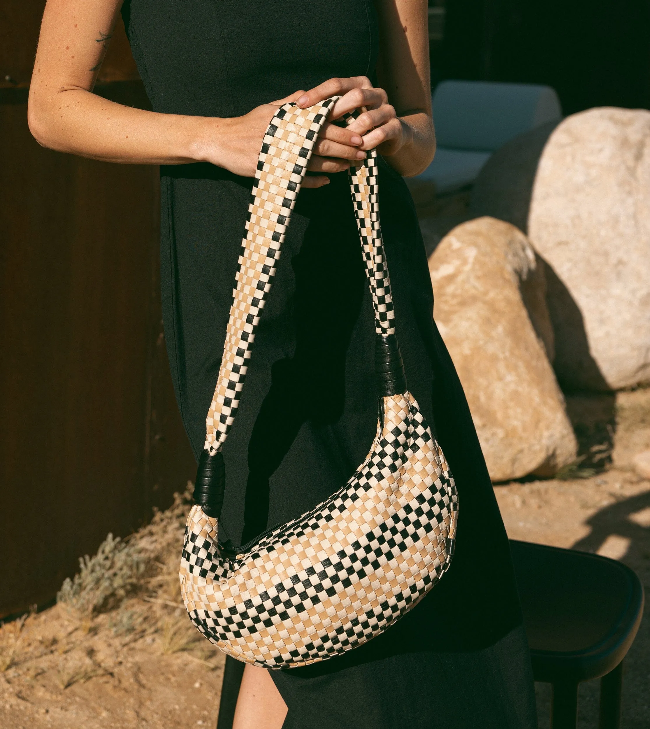 Dylan Woven Handbag | Black Multi