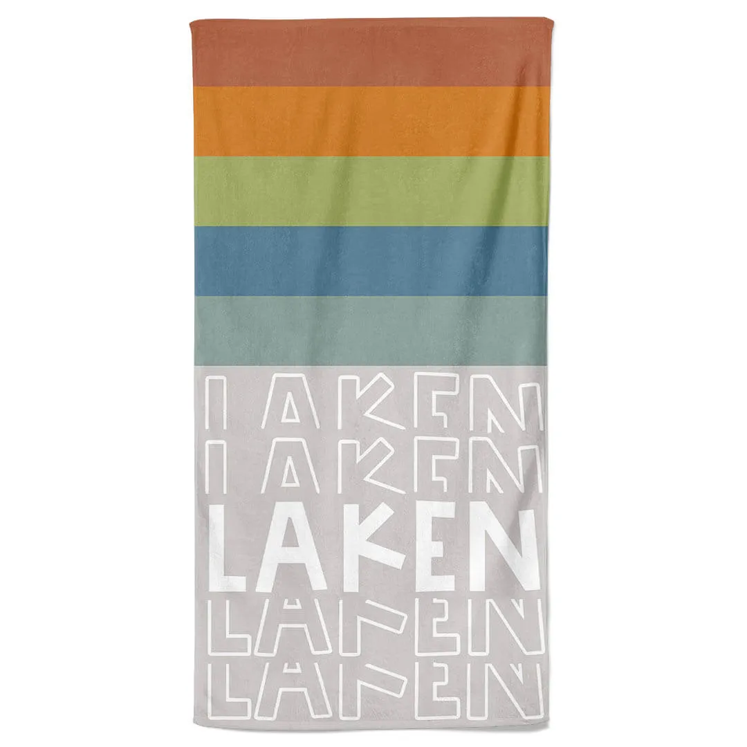 Earth Tone Gradient Personalized Kids Beach Towel