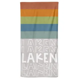 Earth Tone Gradient Personalized Kids Beach Towel