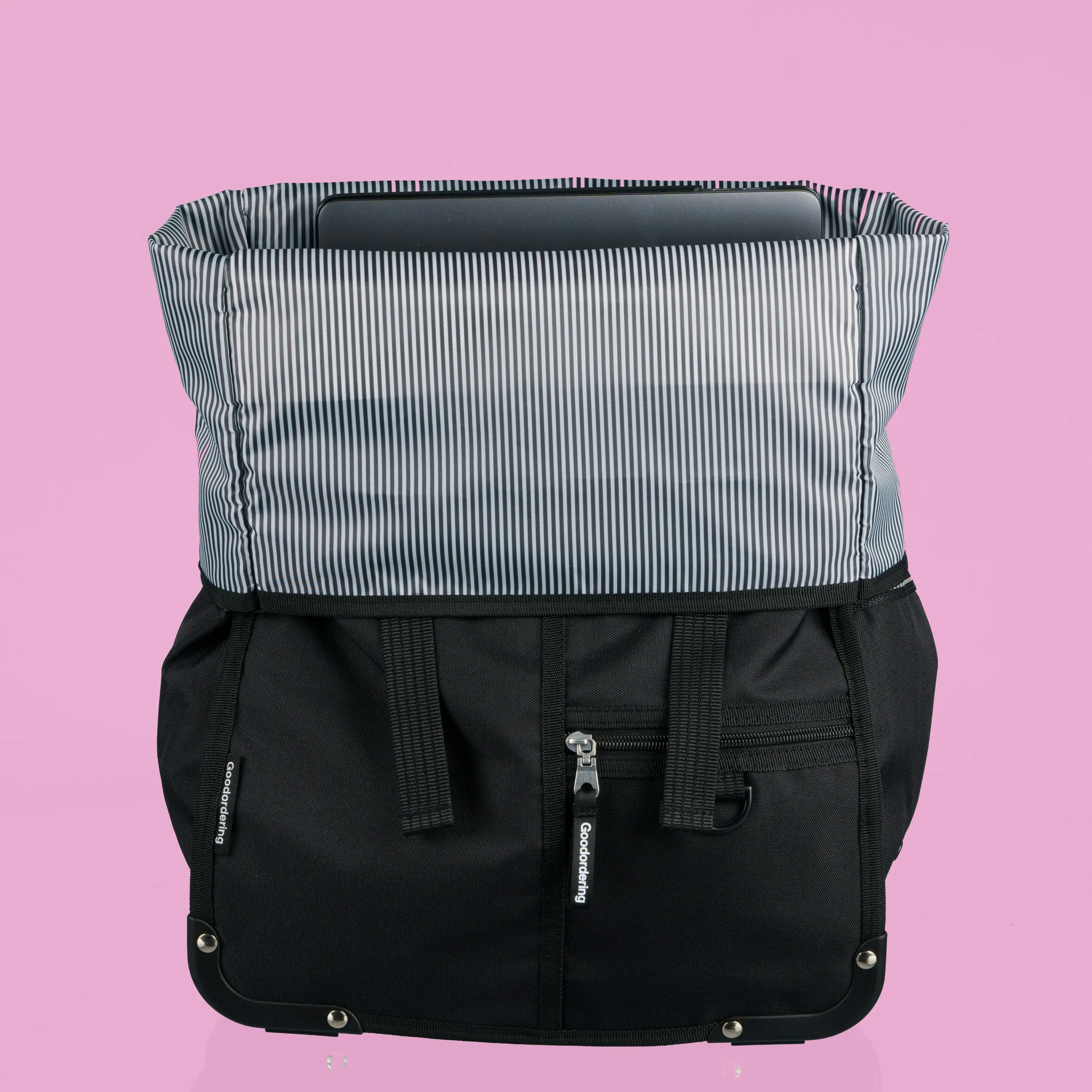 Eco nylon Rolltop Backpack Black with Klikfix pannier rail