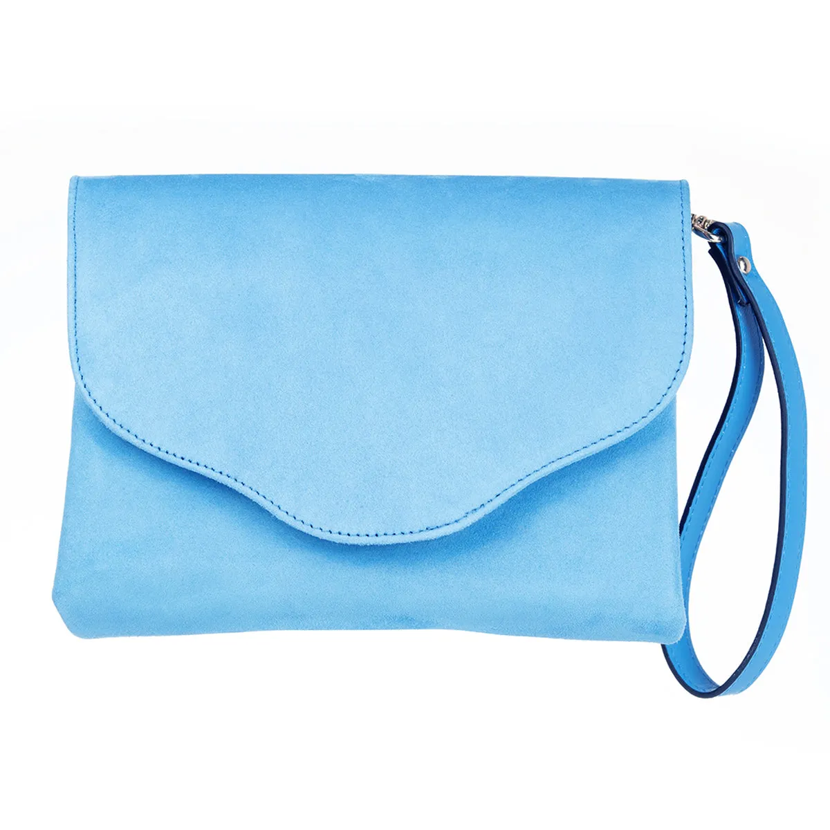 Ellie Clutch Bag - Blue Suede