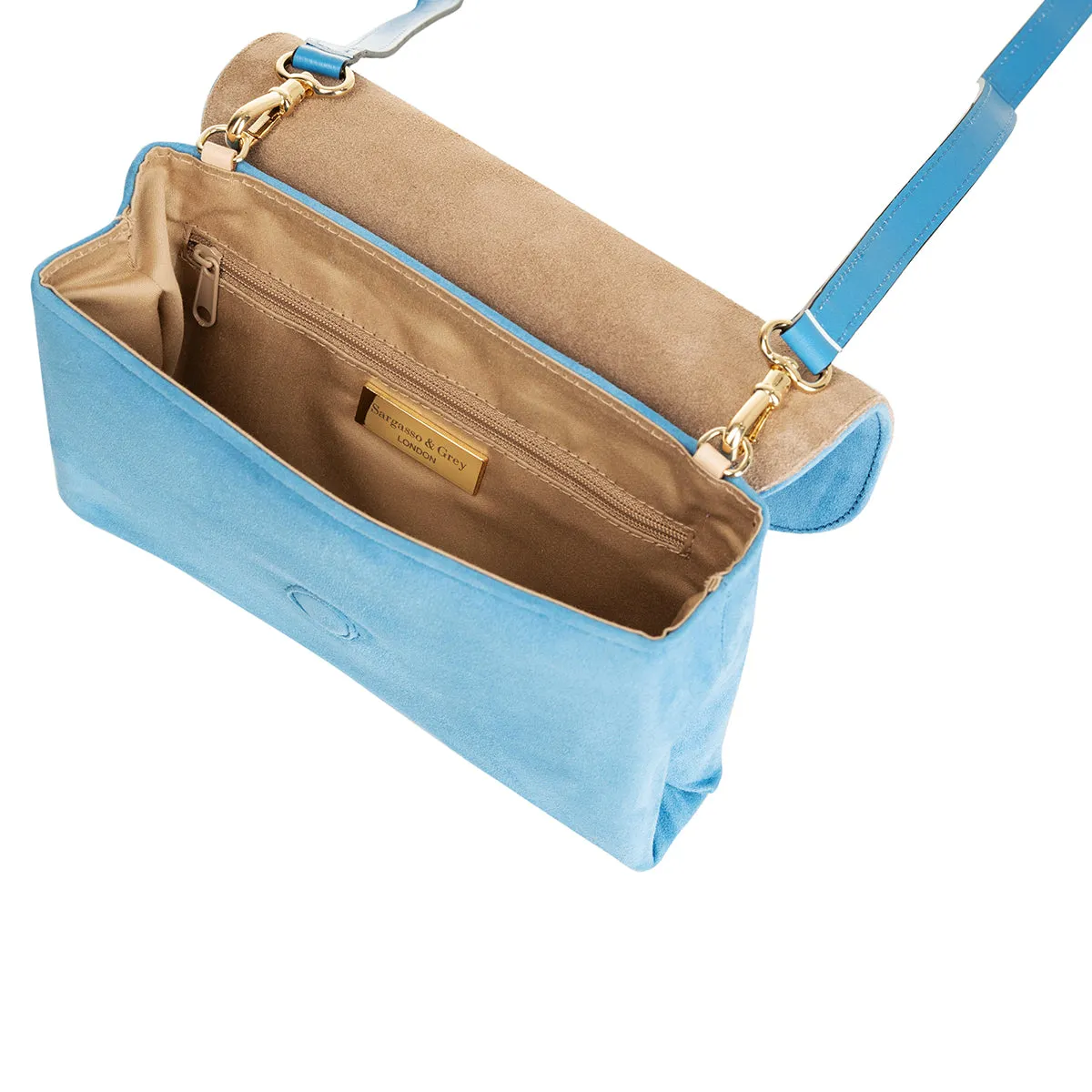 Ellie Clutch Bag - Blue Suede