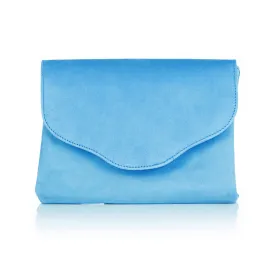 Ellie Clutch Bag - Blue Suede