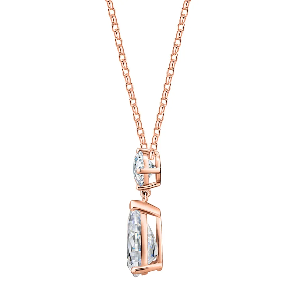 Fancy pendant with 3.84 carats* of diamond simulants in 10 carat rose gold