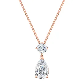 Fancy pendant with 3.84 carats* of diamond simulants in 10 carat rose gold