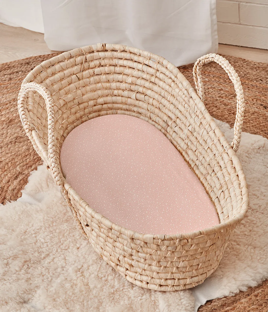 Fitted Bassinet / Basket Sheet Dusty Pink