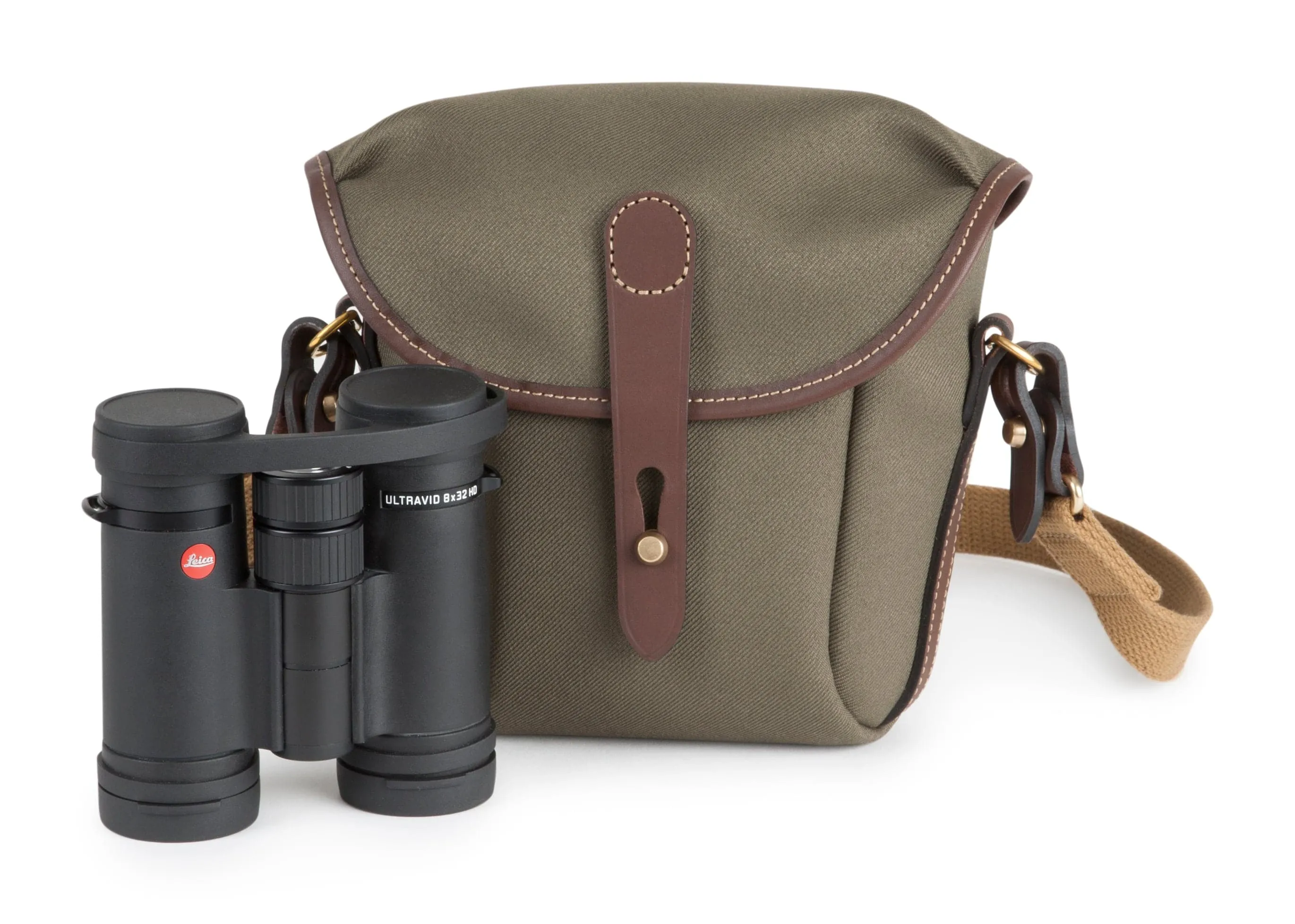 Galbin Binocular Case - 8 / Sage FibreNyte / Chocolate Leather