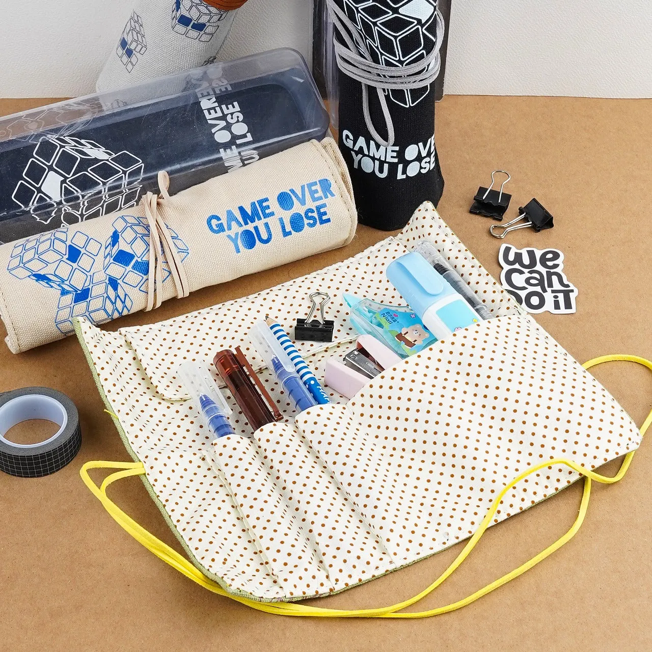 Game Over You Lose Printed Canvas Pencil Bag Pouch