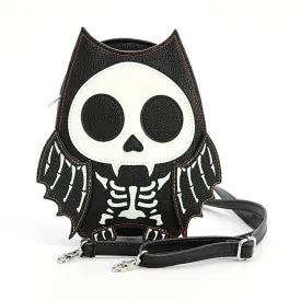 Glow in the Dark Sugar Skull Bat Handbag - Purse