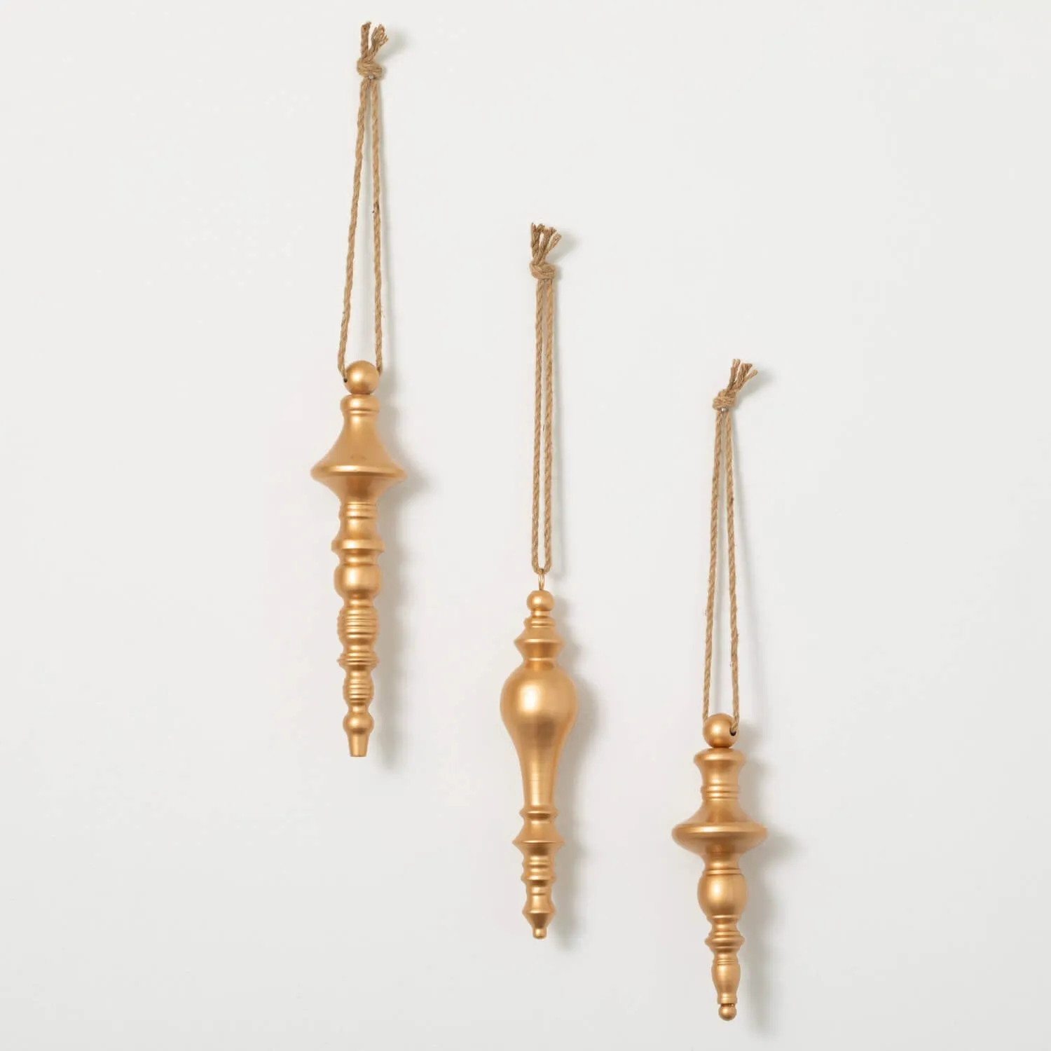 Gold Finial Ornament Set Of 3