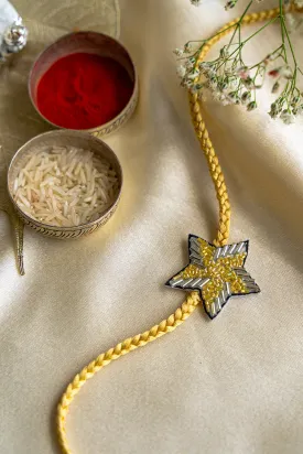 Golden Star Embroidered Rakhi