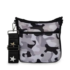 Grey Camo Neoprene Messenger/ Crossbody