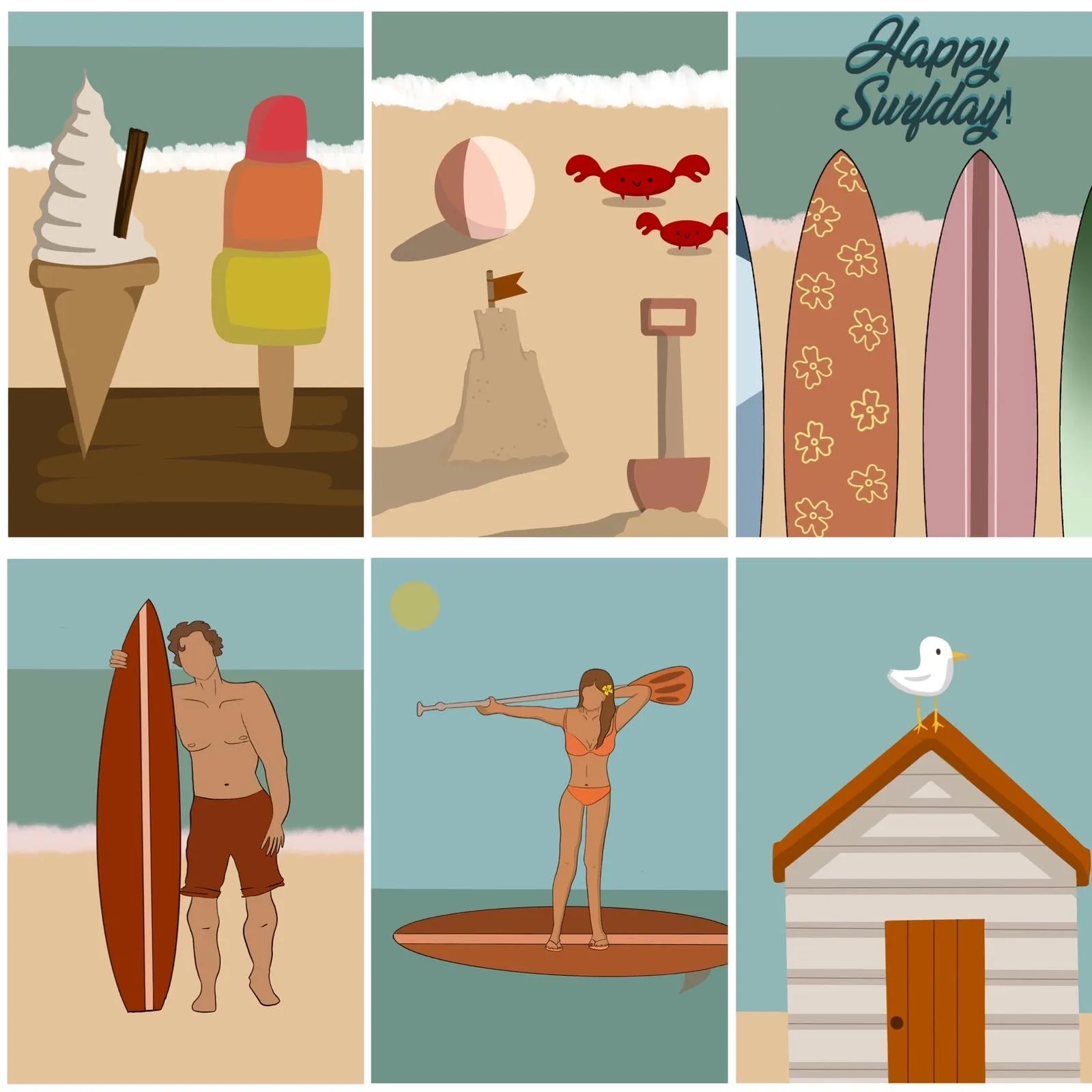 Happy Surfday Greetings Card - EN02