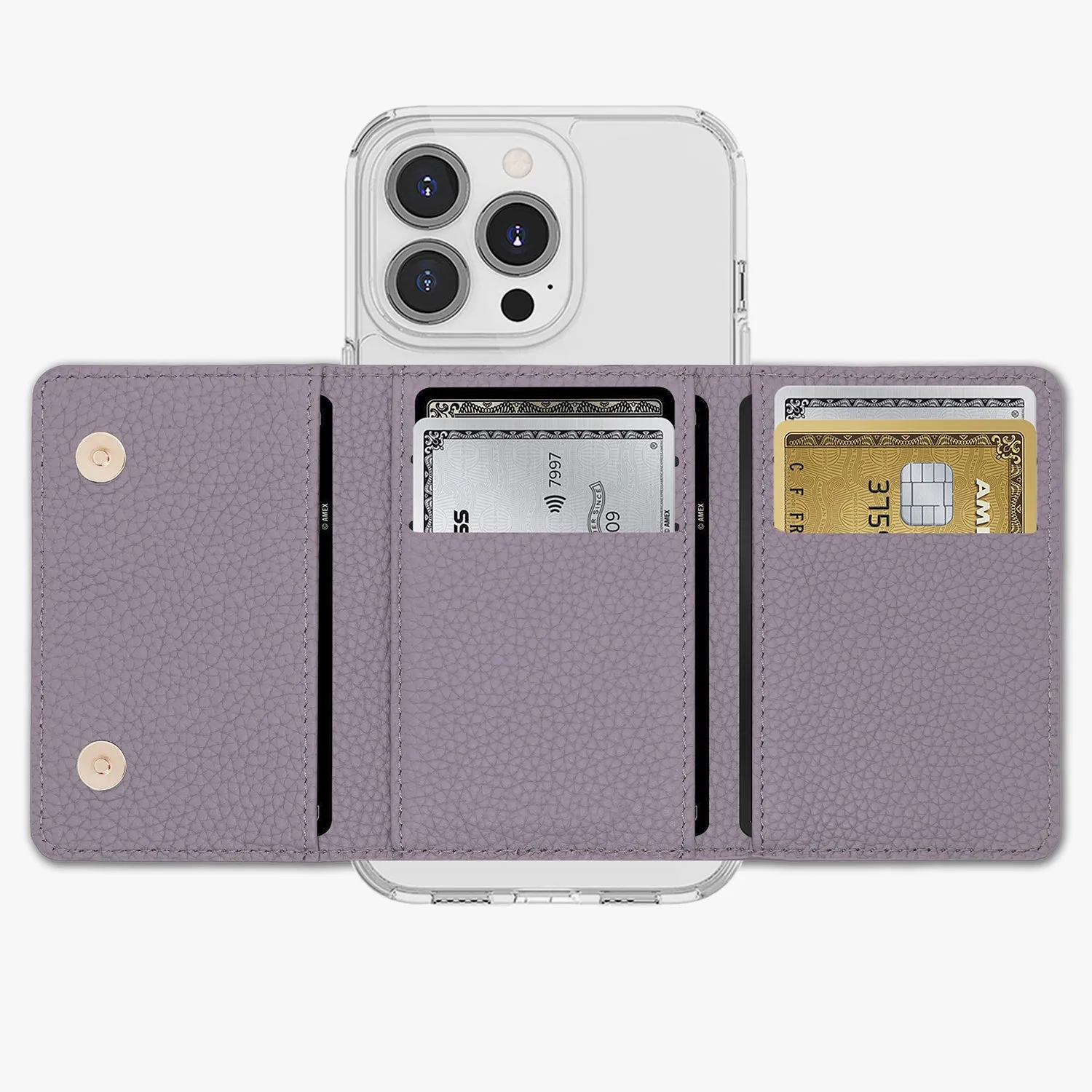 iPhone 13 Pro HD Clear Case with MagSafe Trifold Wallet Set