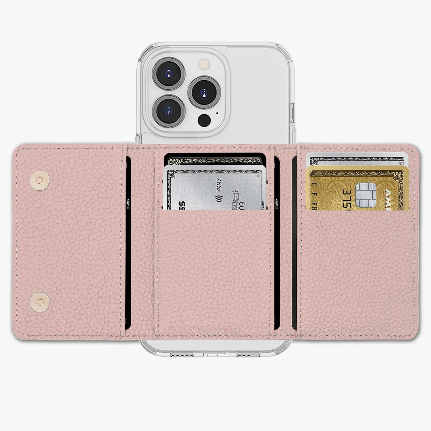 iPhone 13 Pro Max HD Clear Case with MagSafe Trifold Wallet Set