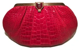 Judith Leiber Vintage Red Alligator XL Oversized Clutch