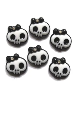 Kitty Deluxe Skull Bow Resin Flatback x 25