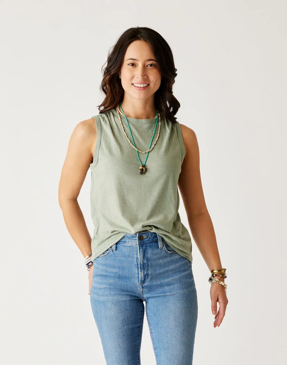 Larisa Hemp Tank: Light Cilantro