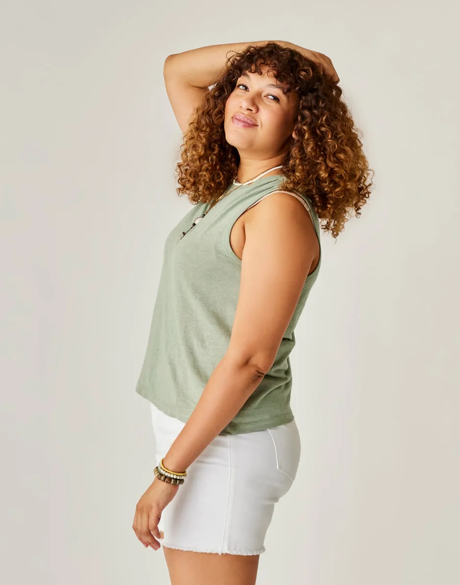 Larisa Hemp Tank: Light Cilantro