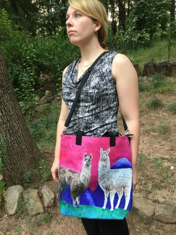 Llama Canvas Shoulder Bag - Andeans