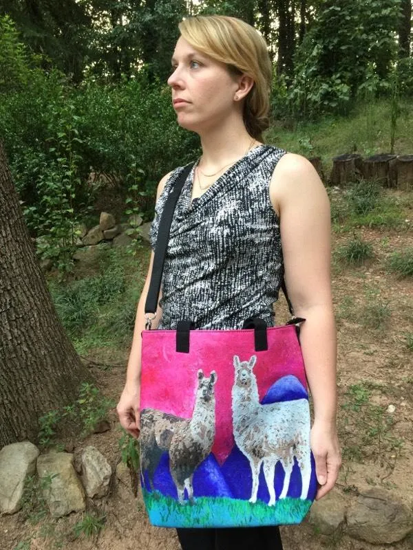 Llama Canvas Shoulder Bag - Andeans