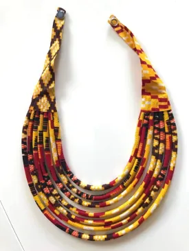 Makeba Multicolor African Print Necklace - MB3