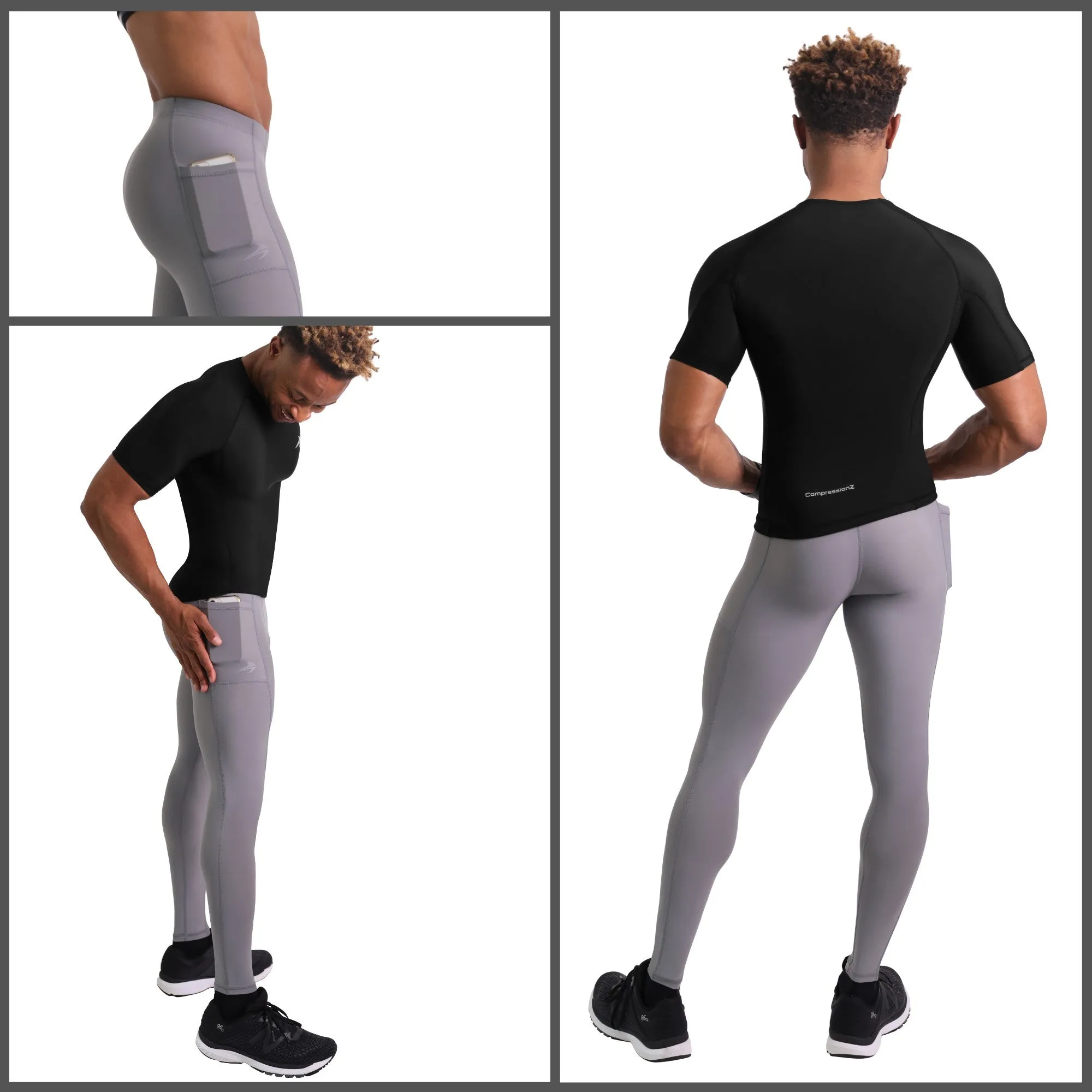 Men's Compression Pants W/ Pockets - Dark Gray