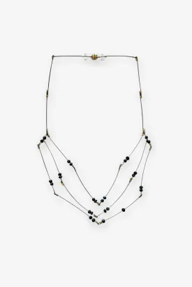 Mini Faceted Necklace | Spinel/Gunmetal/Gold