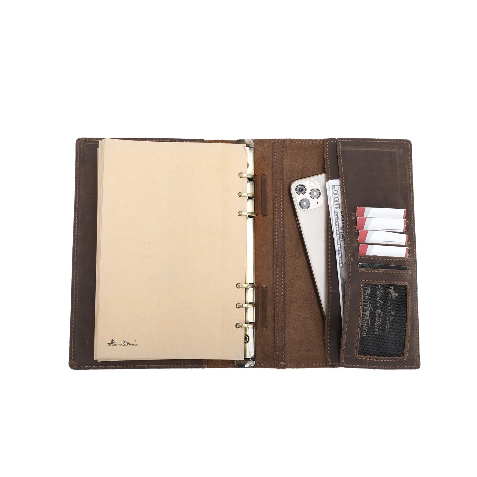 MWL-041 Montana West Western Vintage Genuine Leather Journal Notebook Handheld Size 6.5" x 9.25" (150 Sheets/300 Pages)