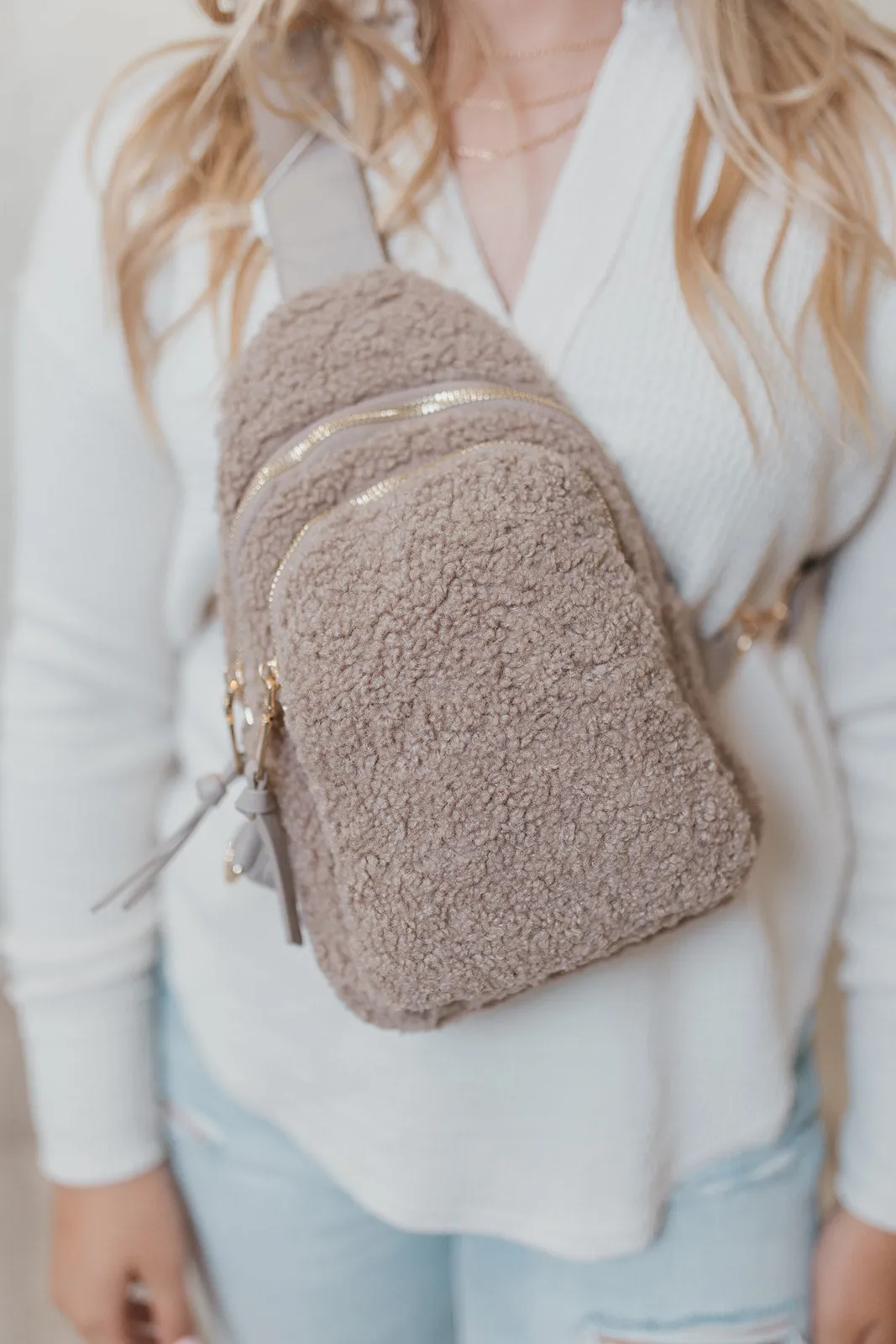 Nutmeg Sherpa Sling Bag