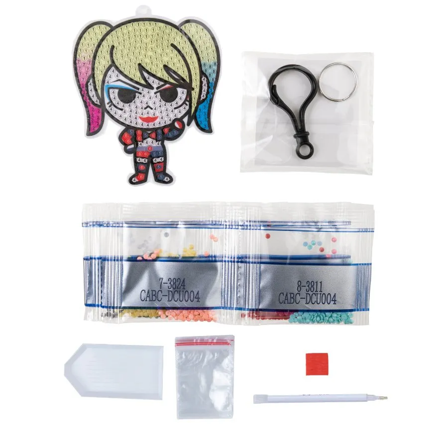 "Harley Quinn" Crystal Art Bag Charm Kit DC