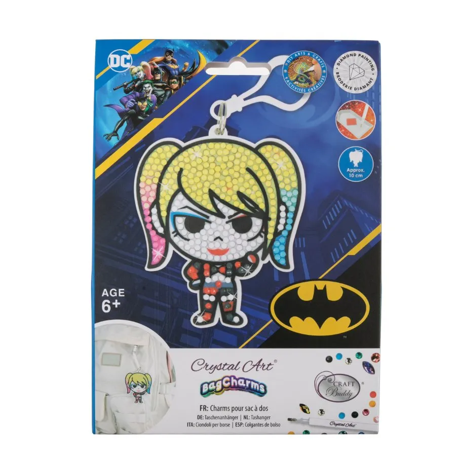 "Harley Quinn" Crystal Art Bag Charm Kit DC