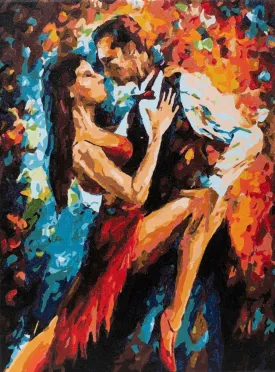 "Kiss Melody" by Leonid Afremov Paint by Numb3rs Framed Kit 30x40cm