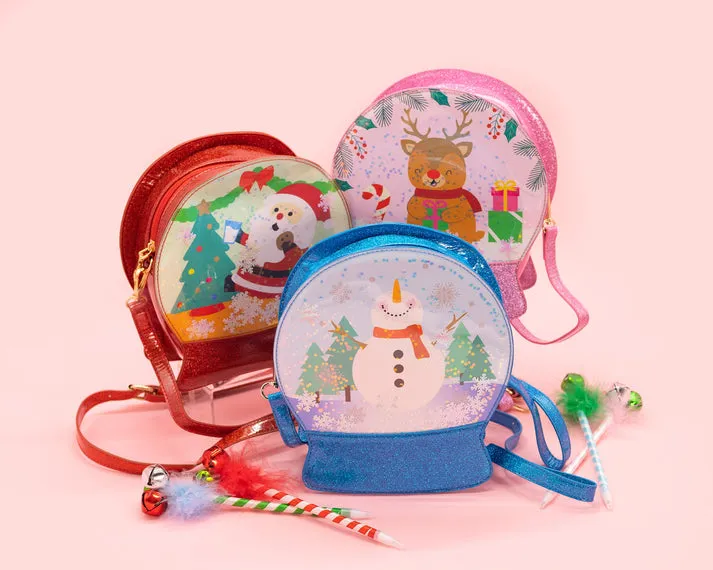 "Reindeer Cheer" Christmas Holiday Snowglobe Handbag (Bewaltz)