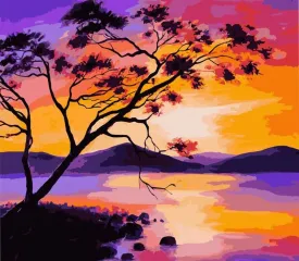 "Sunset" Paint by Numb3rs Framed Kit 40x50cm