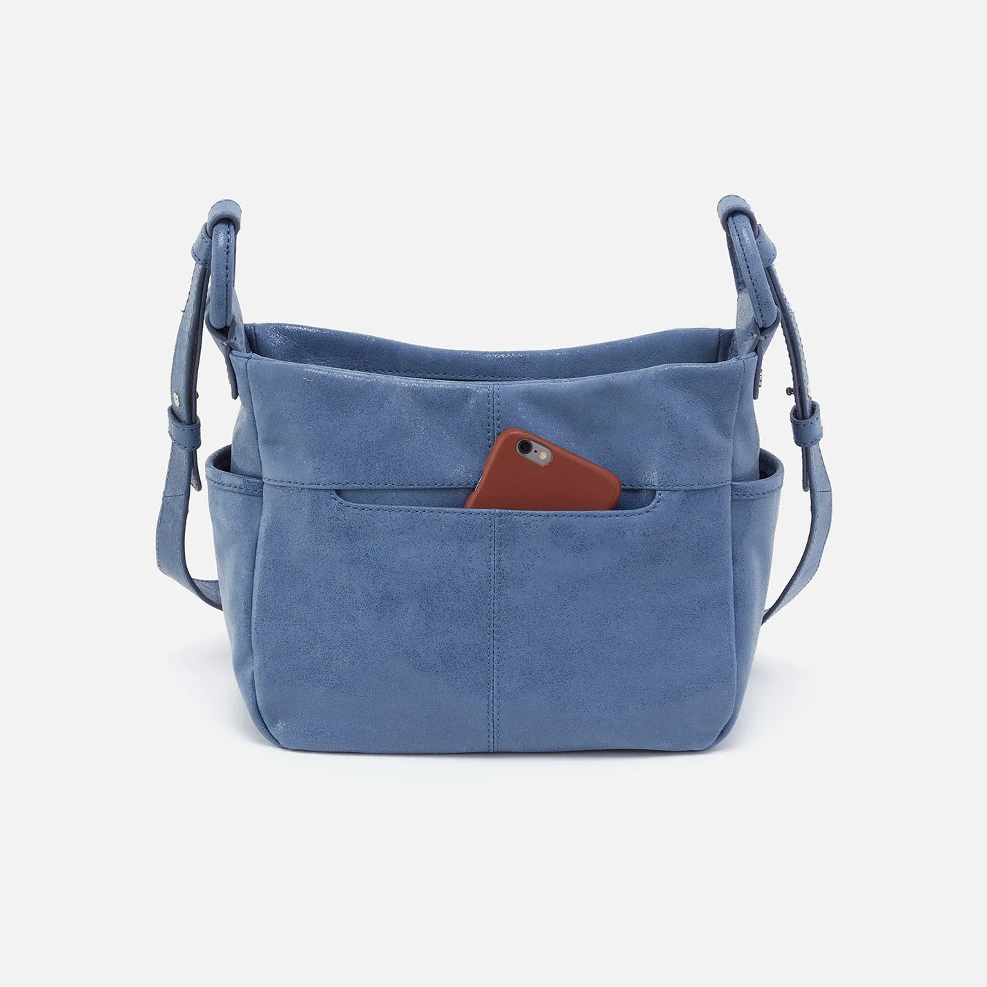 Sheila Crossbody in Buffed Leather - Azure