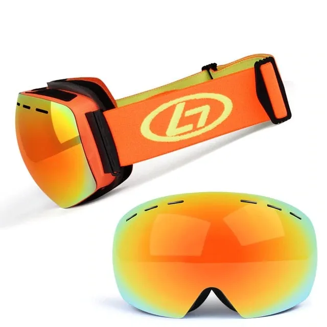 Ski Goggles Double Layer Durable Mirrored uV400 Scratch Resistant Lens