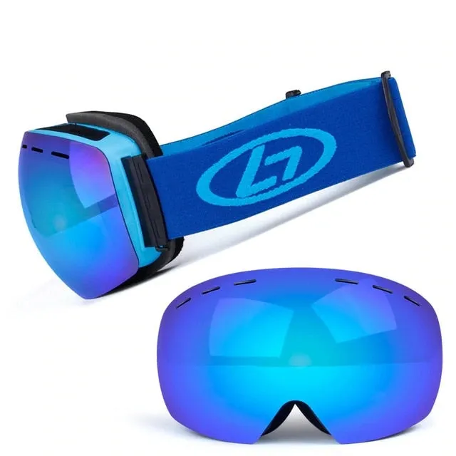 Ski Goggles Double Layer Durable Mirrored uV400 Scratch Resistant Lens