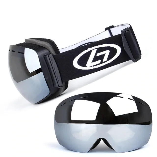 Ski Goggles Double Layer Durable Mirrored uV400 Scratch Resistant Lens