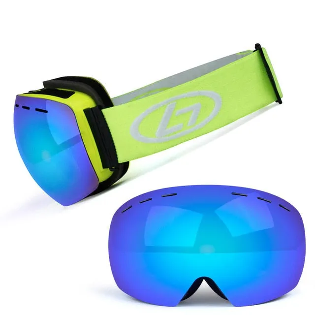 Ski Goggles Double Layer Durable Mirrored uV400 Scratch Resistant Lens