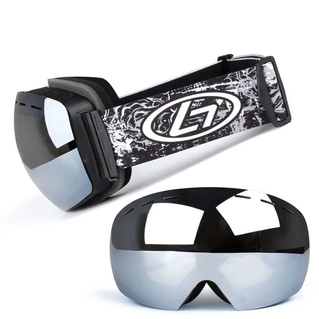 Ski Goggles Double Layer Durable Mirrored uV400 Scratch Resistant Lens