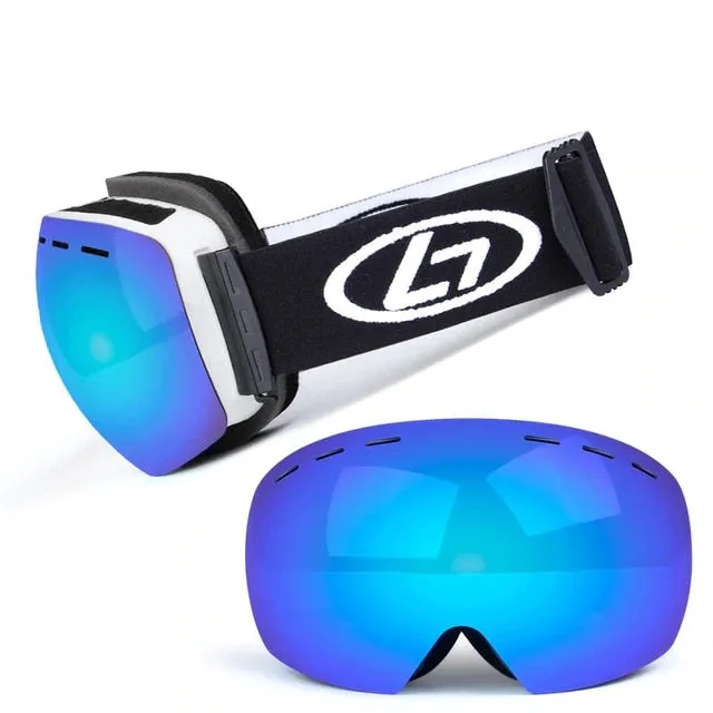 Ski Goggles Double Layer Durable Mirrored uV400 Scratch Resistant Lens